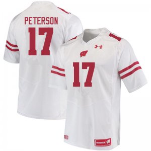 Men's Wisconsin Badgers NCAA #17 Darryl Peterson White Authentic Under Armour Stitched College Football Jersey AA31N75HH